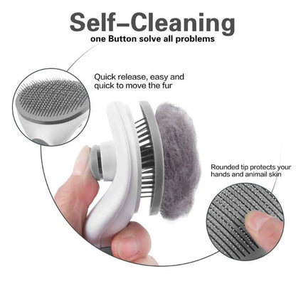 Non-Slip Self-Cleaning Grooming Brush